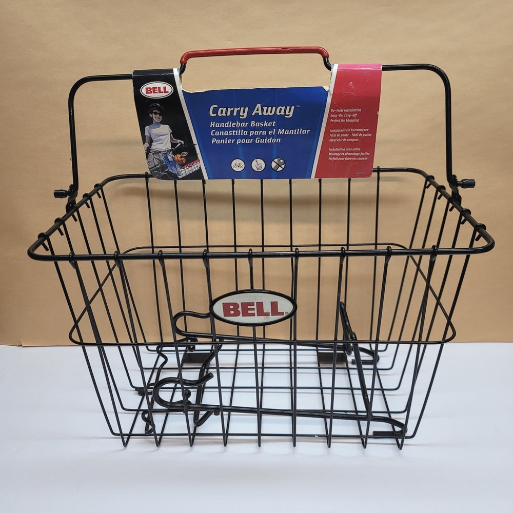Bell Carry Away Handlebar Bike Basket Black Wire Removable 111738